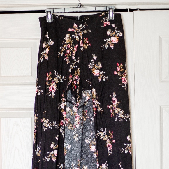 Love Fire | Floral High/Low Shorts with Front Split - Picture 1 of 6